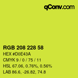 颜色代码: RGB 208 228 58 | qconv.com