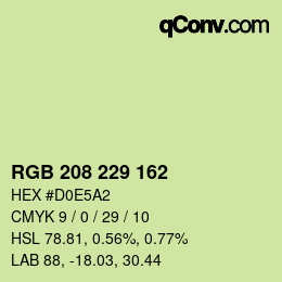 Color code: RGB 208 229 162 | qconv.com