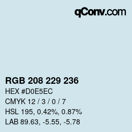 Farbcode: RGB 208 229 236 | qconv.com