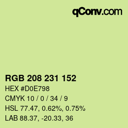 Color code: RGB 208 231 152 | qconv.com