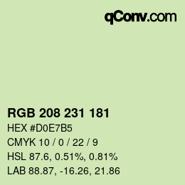 Color code: RGB 208 231 181 | qconv.com