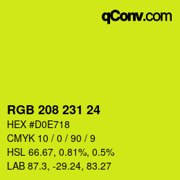 颜色代码: RGB 208 231 24 | qconv.com
