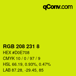 Color code: RGB 208 231 8 | qconv.com