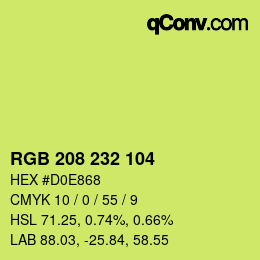 Color code: RGB 208 232 104 | qconv.com