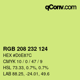 Color code: RGB 208 232 124 | qconv.com