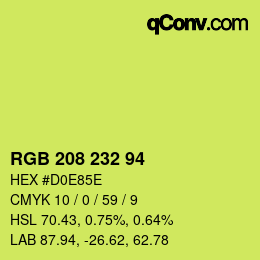 Color code: RGB 208 232 94 | qconv.com