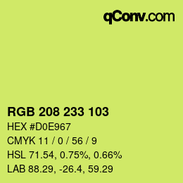 Color code: RGB 208 233 103 | qconv.com