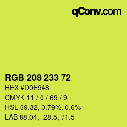 Color code: RGB 208 233 72 | qconv.com