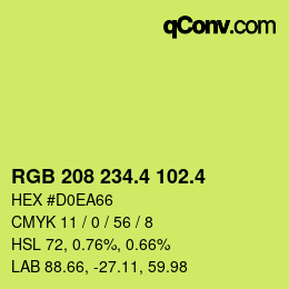 カラーコード: RGB 208 234.4 102.4 | qconv.com