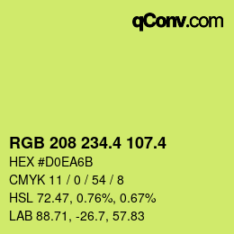 カラーコード: RGB 208 234.4 107.4 | qconv.com