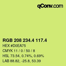 カラーコード: RGB 208 234.4 117.4 | qconv.com