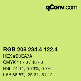 カラーコード: RGB 208 234.4 122.4 | qconv.com