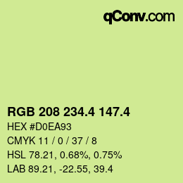 カラーコード: RGB 208 234.4 147.4 | qconv.com