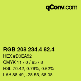 カラーコード: RGB 208 234.4 82.4 | qconv.com