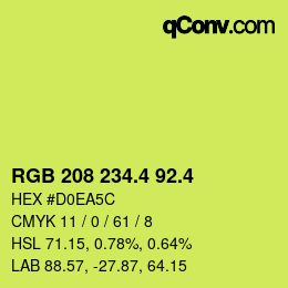 カラーコード: RGB 208 234.4 92.4 | qconv.com