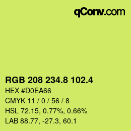 カラーコード: RGB 208 234.8 102.4 | qconv.com