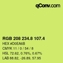 カラーコード: RGB 208 234.8 107.4 | qconv.com