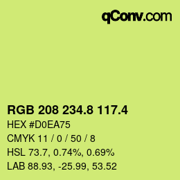 カラーコード: RGB 208 234.8 117.4 | qconv.com