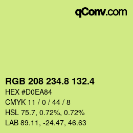 カラーコード: RGB 208 234.8 132.4 | qconv.com