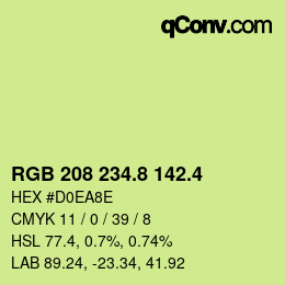 カラーコード: RGB 208 234.8 142.4 | qconv.com