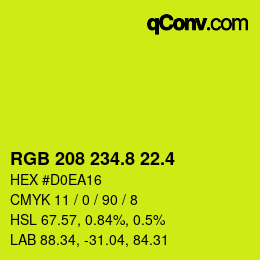 カラーコード: RGB 208 234.8 22.4 | qconv.com