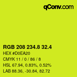 カラーコード: RGB 208 234.8 32.4 | qconv.com