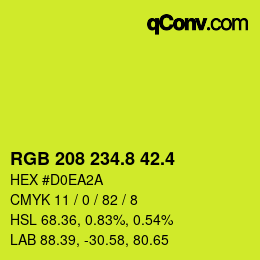 カラーコード: RGB 208 234.8 42.4 | qconv.com