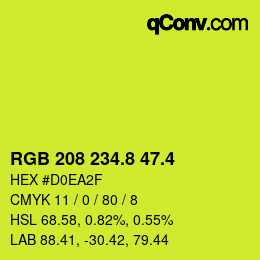 カラーコード: RGB 208 234.8 47.4 | qconv.com