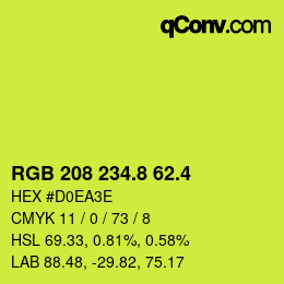 カラーコード: RGB 208 234.8 62.4 | qconv.com