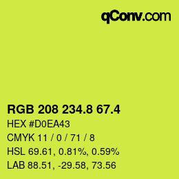 カラーコード: RGB 208 234.8 67.4 | qconv.com