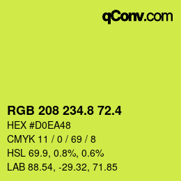 カラーコード: RGB 208 234.8 72.4 | qconv.com