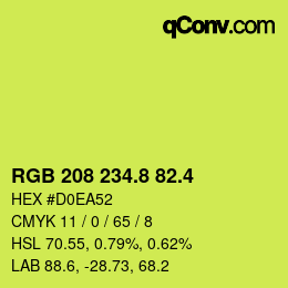 カラーコード: RGB 208 234.8 82.4 | qconv.com