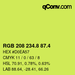 カラーコード: RGB 208 234.8 87.4 | qconv.com