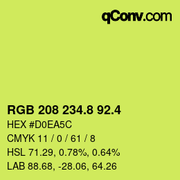 カラーコード: RGB 208 234.8 92.4 | qconv.com