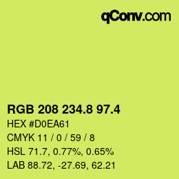 カラーコード: RGB 208 234.8 97.4 | qconv.com