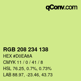 Color code: RGB 208 234 138 | qconv.com