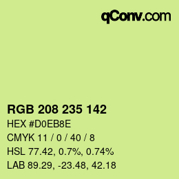 Color code: RGB 208 235 142 | qconv.com