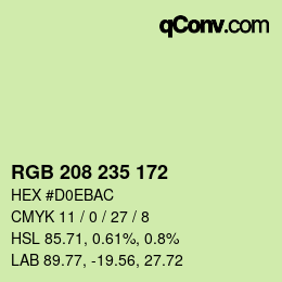 Farbcode: RGB 208 235 172 | qconv.com