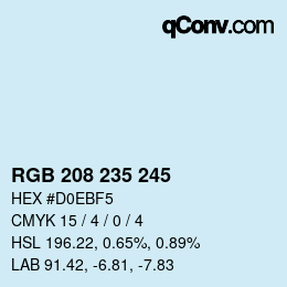 Color code: RGB 208 235 245 | qconv.com