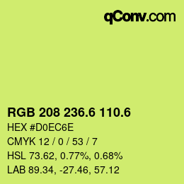 カラーコード: RGB 208 236.6 110.6 | qconv.com