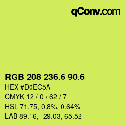 カラーコード: RGB 208 236.6 90.6 | qconv.com