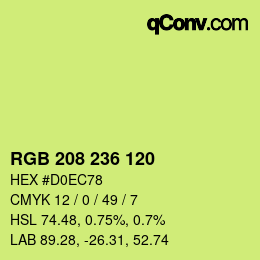 カラーコード: RGB 208 236 120 | qconv.com