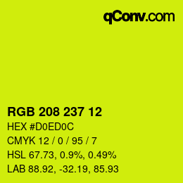 颜色代码: RGB 208 237 12 | qconv.com