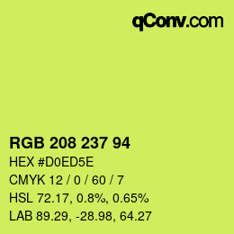 Code couleur: RGB 208 237 94 | qconv.com