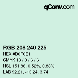 Color code: RGB 208 240 225 | qconv.com