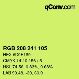 カラーコード: RGB 208 241 105 | qconv.com
