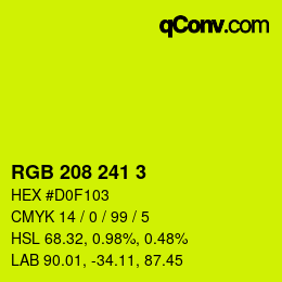 カラーコード: RGB 208 241 3 | qconv.com