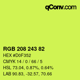 Color code: RGB 208 243 82 | qconv.com