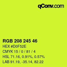 カラーコード: RGB 208 245 46 | qconv.com