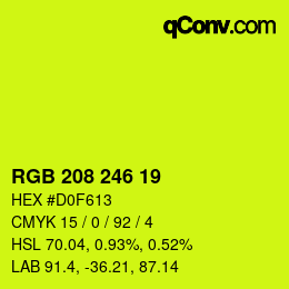 Color code: RGB 208 246 19 | qconv.com